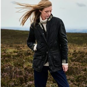 Barbour Dark Green Waxed Jacket Size 4